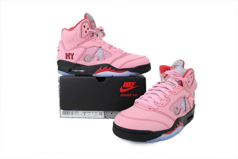 【DA0Y3】黑粉 Y3版乔丹5代篮球鞋 DV4982-600 Awake NY x Air Jordan 5 Retro 'Arctic Pink'
