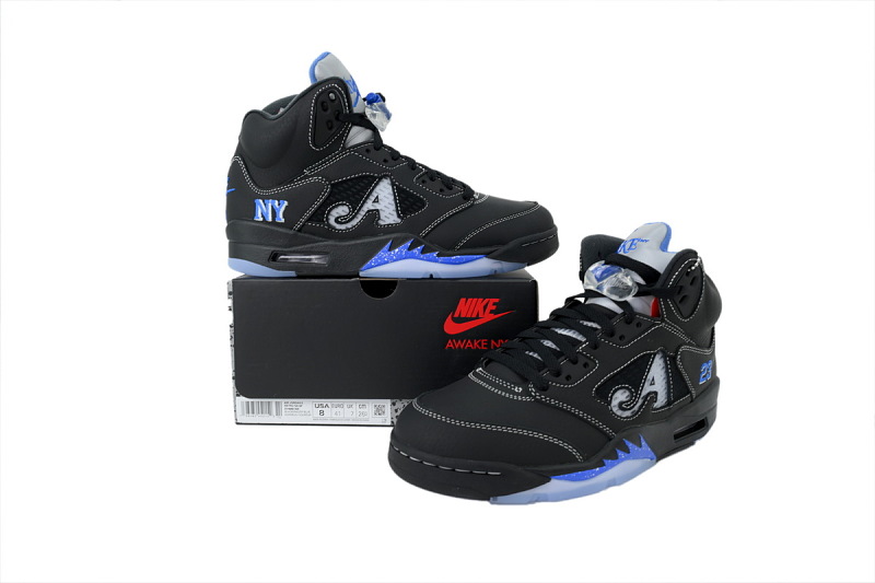 【DA0Y3】黑兰 Y3版乔丹5代篮球鞋 DV4982-004 Awake NY x Air Jordan 5 Retro 'Black Racer Blue'