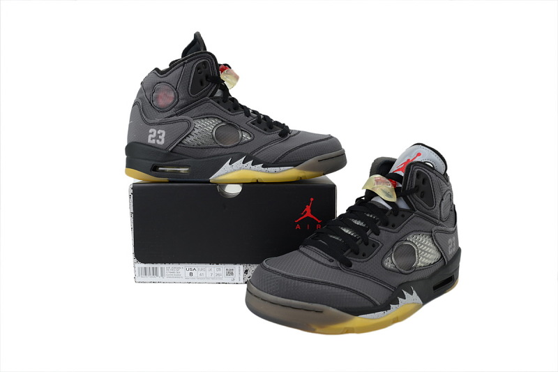 【DA0Y3】OW黑蝉翼 Y3版乔丹5代篮球鞋 CT8480-001 Off-White x Air Jordan 5 Retro SP 'Muslin'