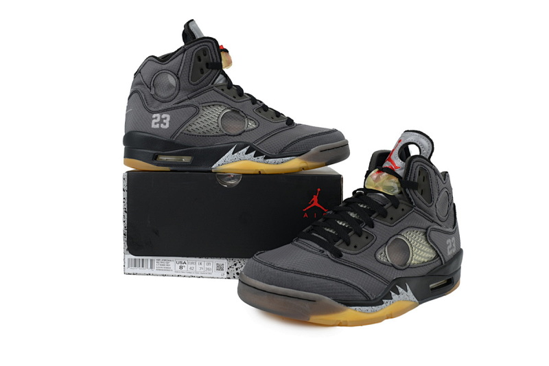 【EA0LR】黑蝉翼 LJR版本乔丹5代 CT8480-001 OFF-WHITE x Air Jordan 5