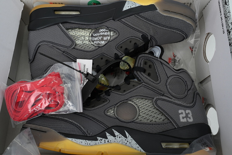 【EA0LR】黑蝉翼 LJR版本乔丹5代 CT8480-001 OFF-WHITE x Air Jordan 5