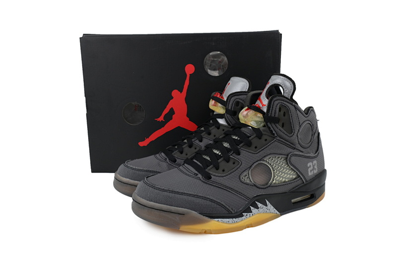 【EA0LR】黑蝉翼 LJR版本乔丹5代 CT8480-001 OFF-WHITE x Air Jordan 5