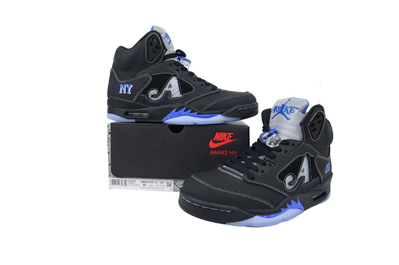【DA0OG】联名黑蓝  OG版乔丹5代篮球鞋 DV4982-004 Awake NY x Air Jordan 5 Retro 'Black Racer Blue'