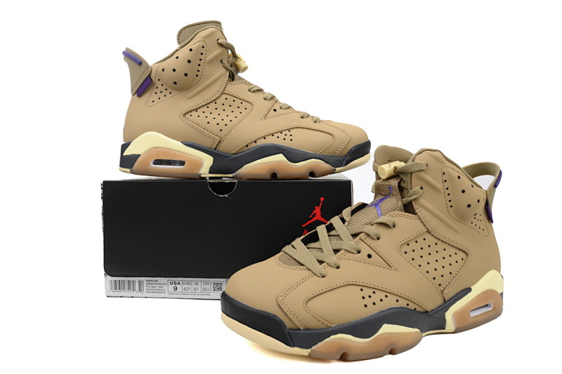 【BA1Q1】棕色 性价比乔丹6代运动篮球鞋 FD1643-300 Air Jordan 6 Gore-Tex "Brown Kelp"