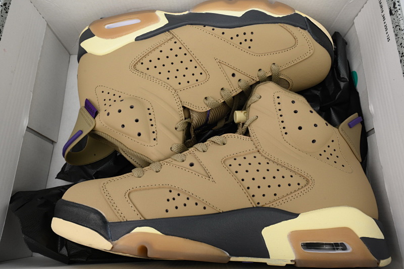 【BA1Q1】棕色 性价比乔丹6代运动篮球鞋 FD1643-300 Air Jordan 6 Gore-Tex "Brown Kelp"