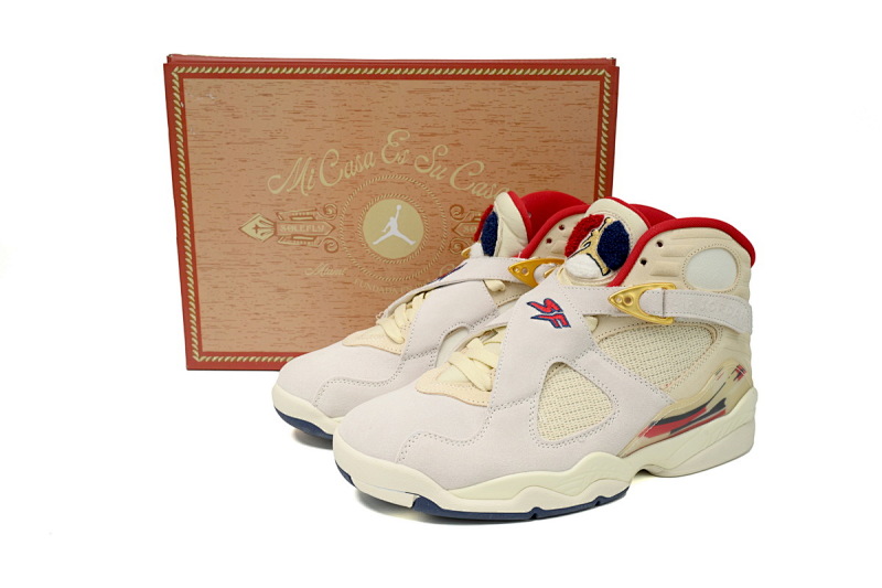 【DN7DJ】白金红 耐克 AJ8系列男士运动鞋 FJ2850-107 SoleFly x Air Jordan 8 “Mi Caca Es Su Casa”