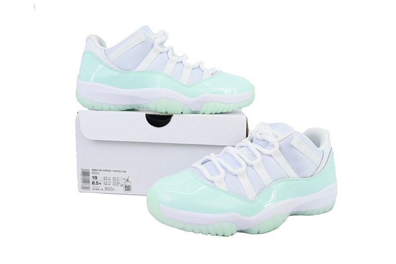 【BH3XH】低帮薄荷绿 真碳头层乔丹11代篮球运动鞋 AH7860-103  Air Jordan 11 Retro Low 'Igloo'