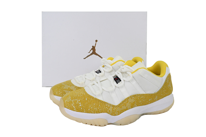 【BH3XH】低帮黄蛇 真碳头层乔丹11代篮球运动鞋 AH7860-107 Air Jordan 11 Retro Low WMNS “Yellow Snakeskin