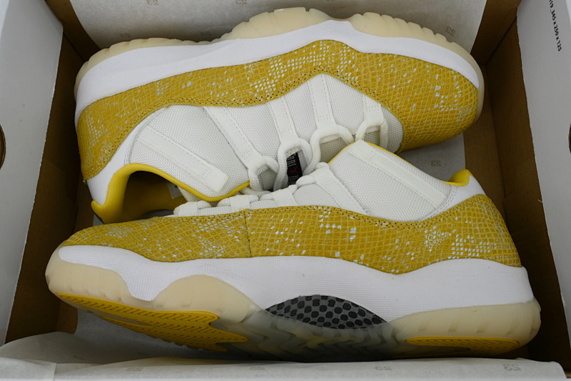 【BH3XH】低帮黄蛇 真碳头层乔丹11代篮球运动鞋 AH7860-107 Air Jordan 11 Retro Low WMNS “Yellow Snakeskin