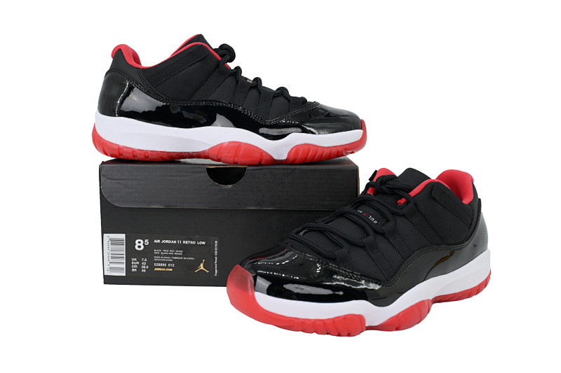 【BH3XH】低帮黑红 真碳头层乔丹11代篮球运动鞋 528895-012 Air Jordan 11 Retro Low Bred