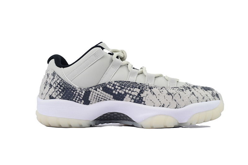 【BH3XH】低帮白蛇 真碳头层乔丹11代篮球运动鞋 CD6846-002 Air Jordan 11 Retro Low Light Bone Snakeskin