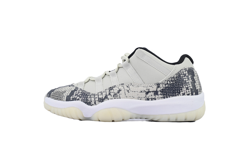 【BH3XH】低帮白蛇 真碳头层乔丹11代篮球运动鞋 CD6846-002 Air Jordan 11 Retro Low Light Bone Snakeskin