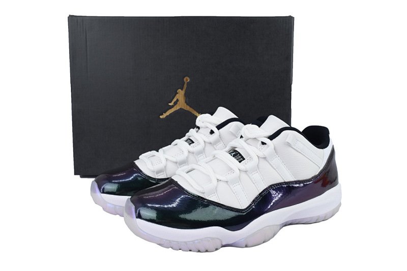 【BH3XH】低帮变色龙 真碳头层乔丹11代篮球运动鞋 528895-145 Air Jordan 11 Retro Low Emerald