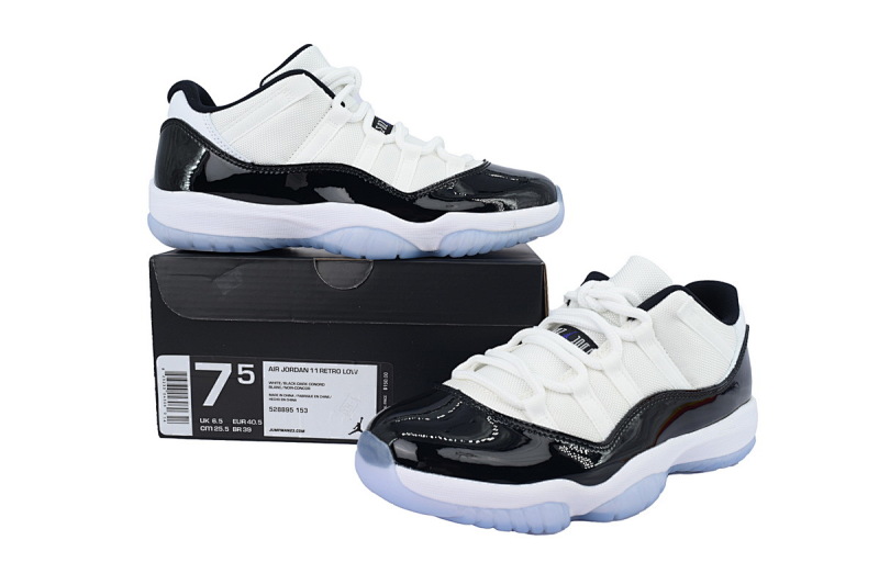 【BH3XH】低帮黑白康扣 真碳头层乔丹11代篮球运动鞋 528895-153 Air Jordan 11 Retro Low Concord