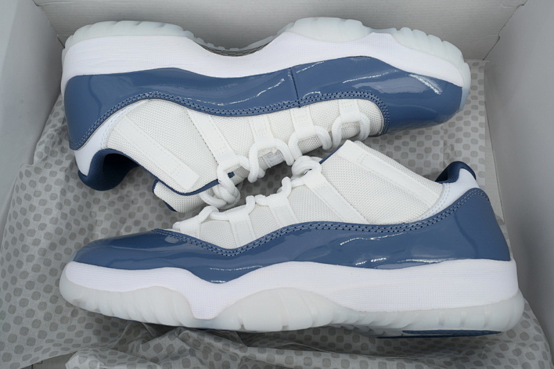 【BH3XH】低帮复古蓝 真碳头层乔丹11代篮球运动鞋 FV5104-104 Air Jordan 11 Low "Midnight Navy"