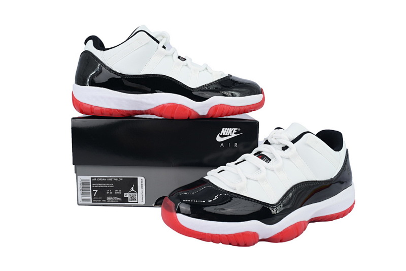 【BH3XH】低帮黑白红 真碳头层乔丹11代篮球运动鞋 AV2187-160 Air Jordan 11 Retro Low Concord Bred