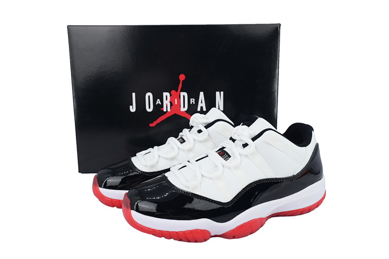 【BH3XH】低帮黑白红 真碳头层乔丹11代篮球运动鞋 AV2187-160 Air Jordan 11 Retro Low Concord Bred
