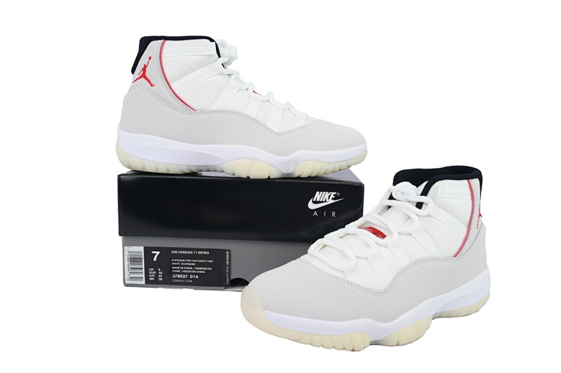 【BH3XH】高帮兔八哥 真碳头层乔丹11代篮球运动鞋 378037-016 Air Jordan 11 Retro Platinum Tint