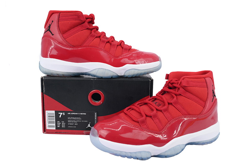 【BH3XH】高帮大红 真碳头层乔丹11代篮球运动鞋 378037-623 Air Jordan 11 Retro Win Like 96
