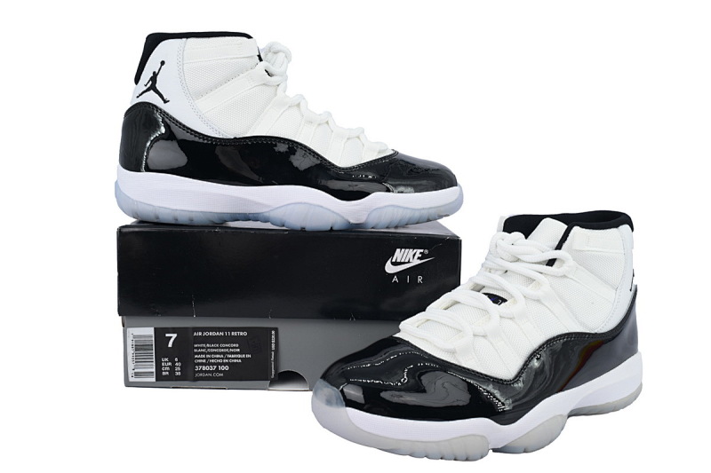 【BH3XH】高帮康扣 真碳头层乔丹11代篮球运动鞋 378037-100 Air Jordan 11 Retro Concord
