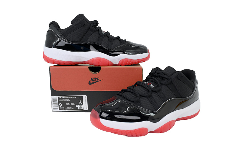 【BH3XH】复刻黑红低帮 真碳头层乔丹11代篮球运动鞋 FV5104-006 Air Jordan 11 Retro Low 'Bred'