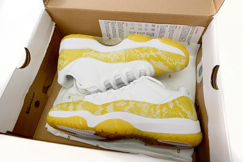 【DH0XP】黄蛇 XP版乔丹11代高帮篮球鞋 AH7860-107 Air Jordan 11 Low WMNS “Yellow Snakeskin”
