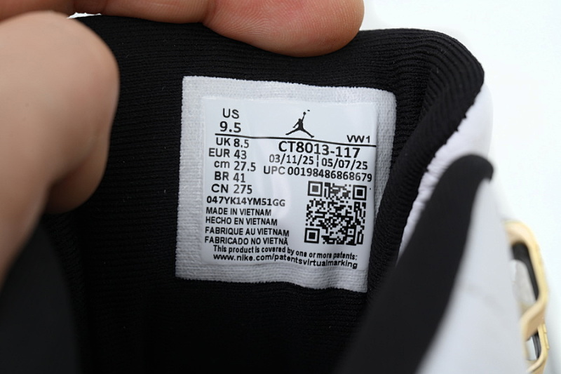 【EA5OG】白黑金 OG版本乔丹12代复古篮球鞋 CT8013-117 Air Jordan 12 Retro 'Taxi' 2025
