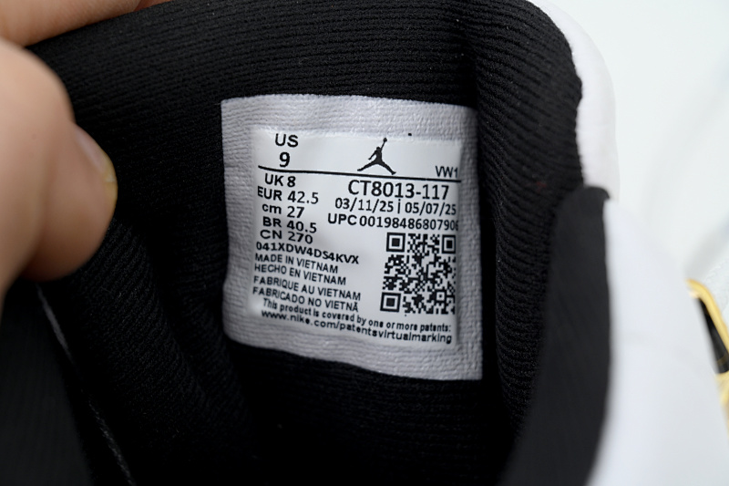 【DA0GX】黑白金扣 GX版乔丹12代复古篮球鞋 CT8013-117 Air Jordan 12 Retro 'Taxi' 2025