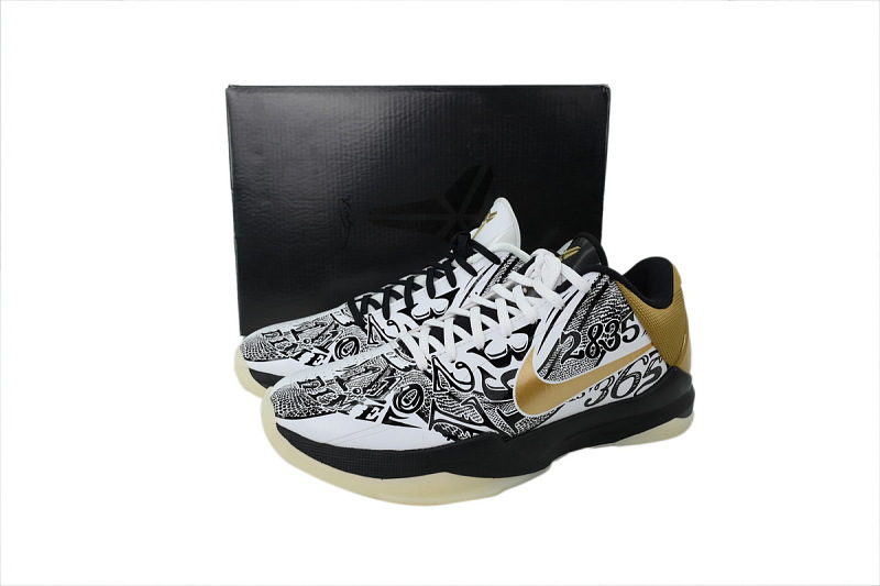 yupoo_356207_f5868e41.jpg 【FH0H1】黑白金 H12版本科比5代篮球鞋 CT8014-100 Nike Zoom Kobe 5 Protro 'Big Stage'