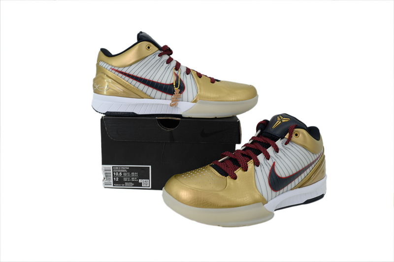 【FH5H1】白金 H12版本科比4代篮球鞋 FQ3544-100 Zoom Kobe 4 Protro 'Gold Medal'