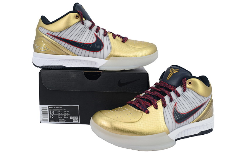 【CA3S2】白黑金 S2版本科比4代篮球鞋 FQ3544-100 Zoom Kobe 4 Protro 'Gold Medal'