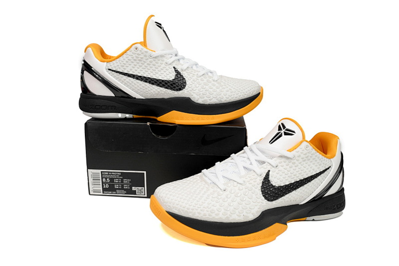 【CN0TS】黑白黄 耐克运动鞋科比6代篮球鞋 CW2190-100 Nike Kobe 6 Protro “White Del Sol”