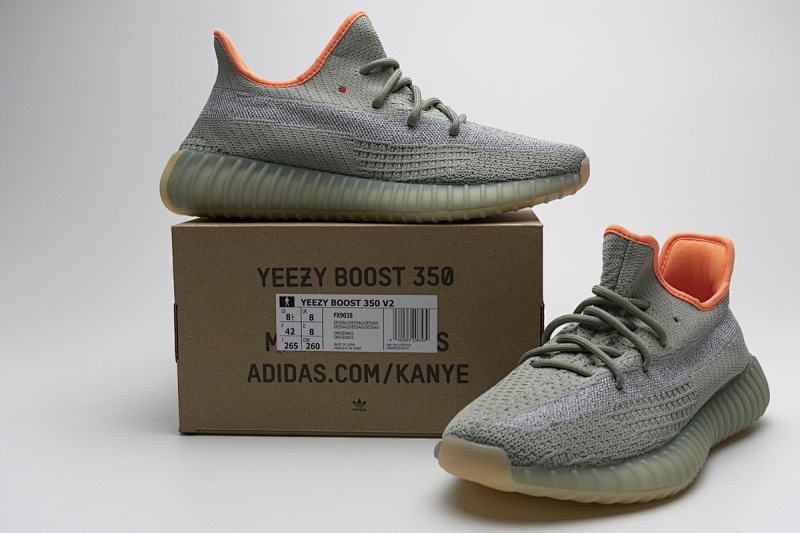 【AA1AH】沙橙星9035   本地版阿迪达斯椰子350二代真爆米花 FX9035 adidas Yeezy Boost 350 V2 “Desert Sage”