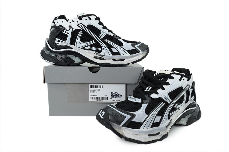 【EA1LJ】黑白-7 巴黎世家7.5代灯鞋减震运动跑步鞋 Balenciaga Runner Black White