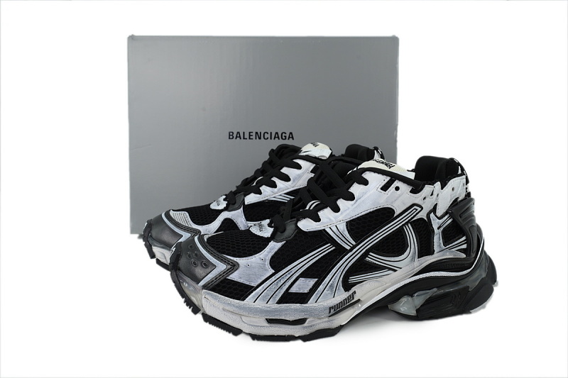 【EA1LJ】黑白-7 巴黎世家7.5代灯鞋减震运动跑步鞋 Balenciaga Runner Black White