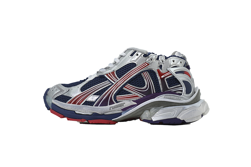 【EA0LJ】银蓝红-41 巴黎世家7.5代减震运动跑步鞋 772774 WRUNG 4610 Balenciaga Runner Gradient Sneaker 'Navy Red Grey'