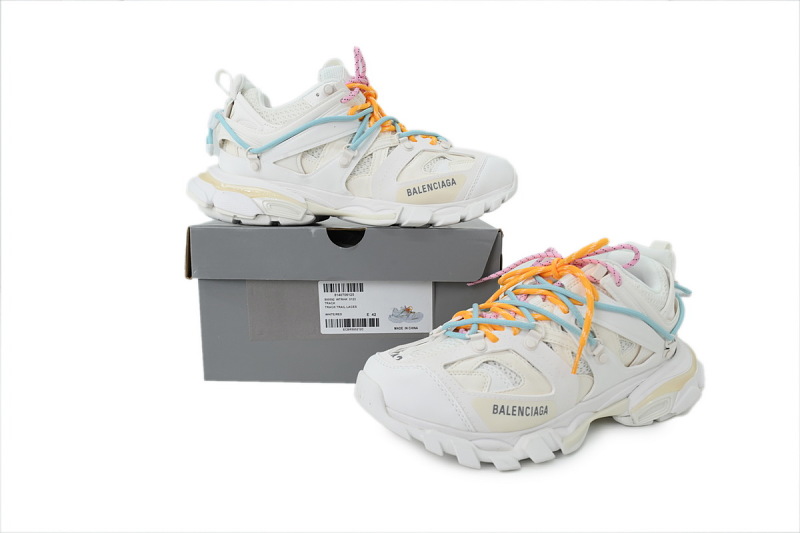 【DA3LL】彩带全白C-12 巴黎世家3代绑带时尚复古低帮老爹鞋 800592 WTEHK 0123 Balenciaga Track Trail Lace 'White Red'
