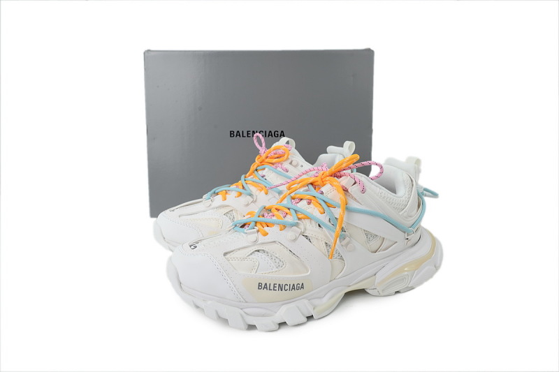 【DA3LL】彩带全白C-12 巴黎世家3代绑带时尚复古低帮老爹鞋 800592 WTEHK 0123 Balenciaga Track Trail Lace 'White Red'