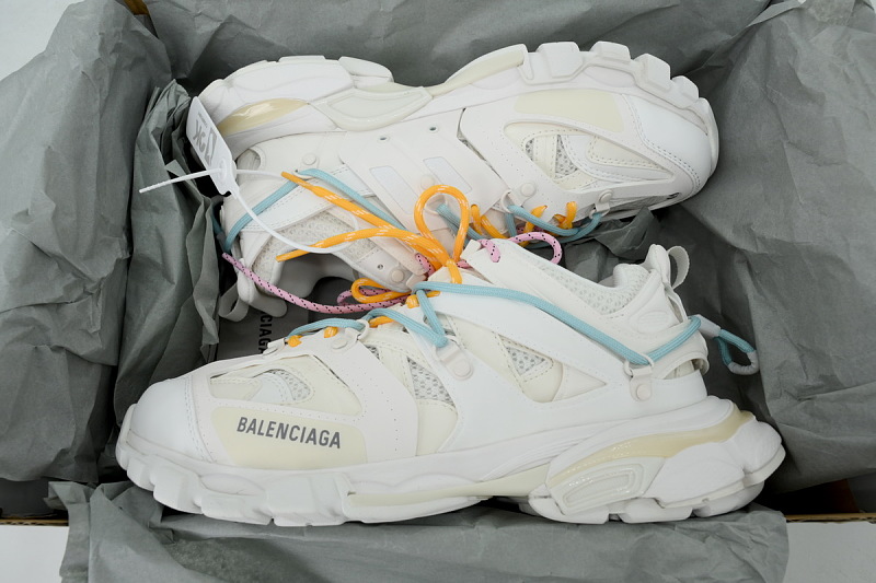 【DA3LL】彩带全白C-12 巴黎世家3代绑带时尚复古低帮老爹鞋 800592 WTEHK 0123 Balenciaga Track Trail Lace 'White Red'
