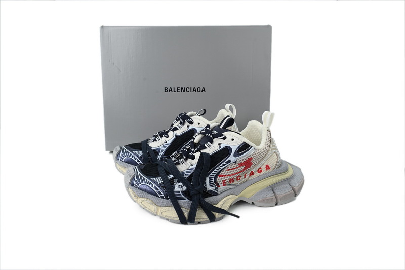 【DA0LJ】红蓝印花M-1 巴黎10代跑鞋 840088 W3XSG 9161 Balenciaga 3XL Sneaker Eggshell Red Navy
