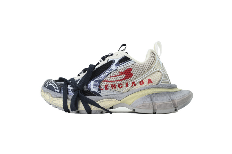 【DA0LJ】红蓝印花M-1 巴黎10代跑鞋 840088 W3XSG 9161 Balenciaga 3XL Sneaker Eggshell Red Navy