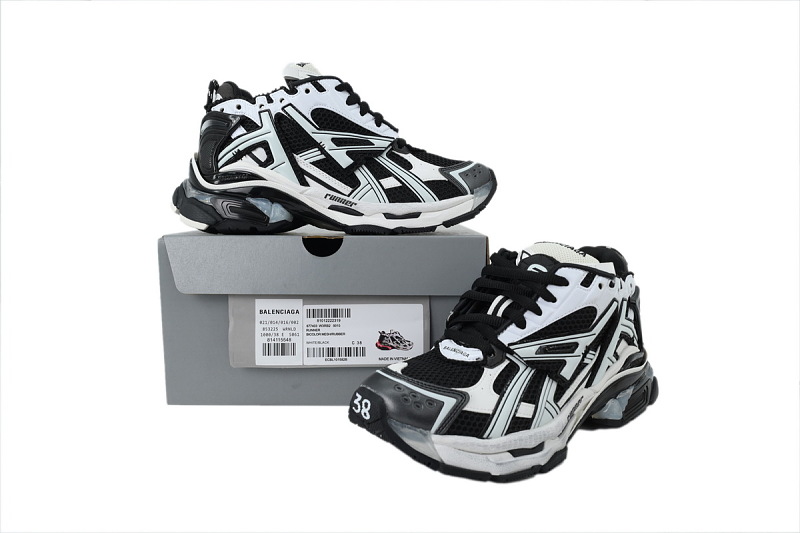 【EA5P7】黑白 巴黎世家7代减震运动跑步灯鞋 677403 W3RB2 9010 Balenciaga Runner Black White
