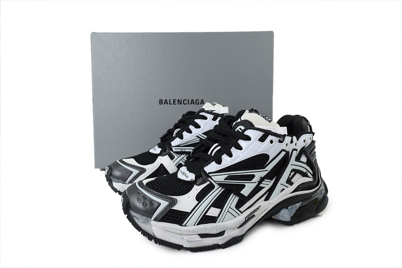【EA5P7】黑白 巴黎世家7代减震运动跑步灯鞋 677403 W3RB2 9010 Balenciaga Runner Black White