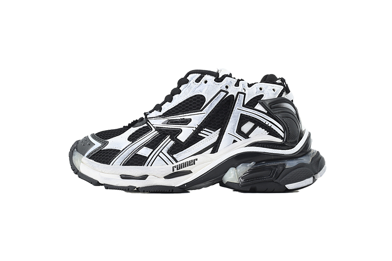 【EA1LJ】黑白-5 巴黎世家7代灯鞋减震运动跑步鞋 853225 WRNLD 9010 Balenciaga Runner Black and White
