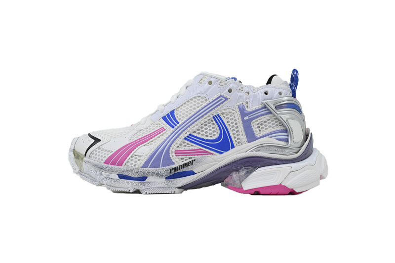 【CA1P7】白紫粉 巴黎世家7.5代减震运动跑步鞋 Balenciaga White Purple Powder