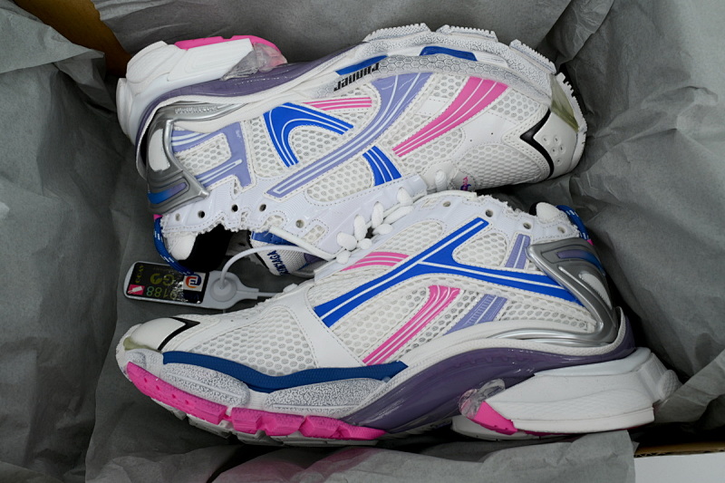 【CA1P7】白紫粉 巴黎世家7.5代减震运动跑步鞋 Balenciaga White Purple Powder