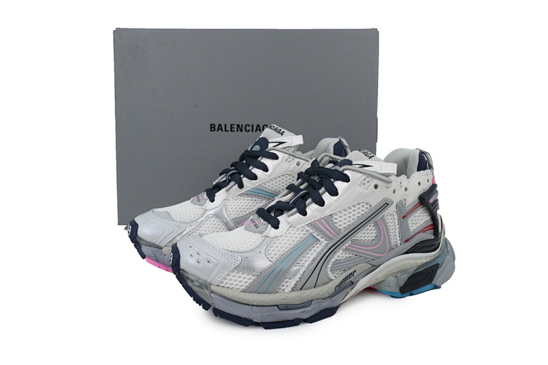 【CA1P7】浅灰深兰 巴黎世家7.5代减震运动跑步鞋 772767 W3RNY 0322 Balenciaga Light Grey Deep Orchid