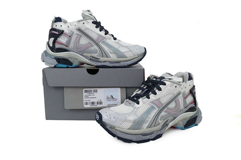 【CA1P7】浅灰深兰 巴黎世家7.5代减震运动跑步鞋 772767 W3RNY 0322 Balenciaga Light Grey Deep Orchid