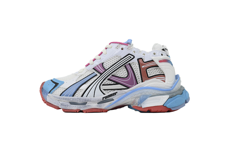 【CA1P7】白粉蓝 巴黎世家7.5代减震运动跑步鞋 772767 W3RMU 9458 Balenciaga Wmns Runner Sneaker 'Grey Multi-Color'
