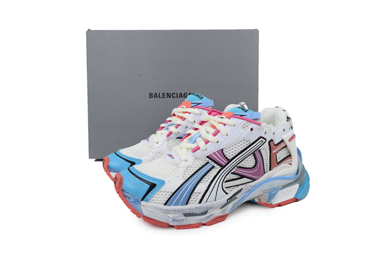 【CA1P7】白粉蓝 巴黎世家7.5代减震运动跑步鞋 772767 W3RMU 9458 Balenciaga Wmns Runner Sneaker 'Grey Multi-Color'